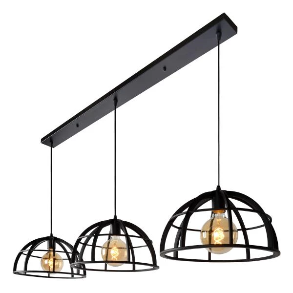 Lucide DIKRA - Suspension - Ø 40 cm - 3xE27 - Noir - détail 3